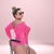 body em strass rosa neon 