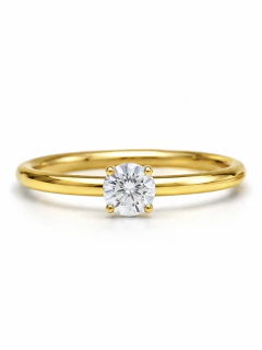 Anel Solitário Aço Dourado - comprar online