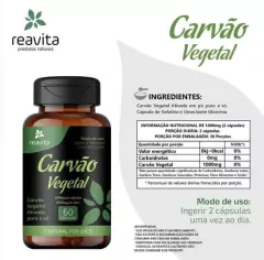 Carvão Vegetal Reativa 60 Caps - comprar online