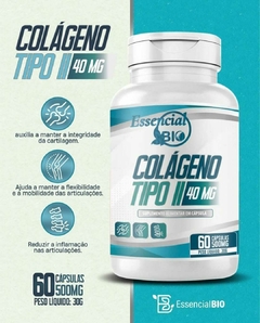 COLÁGENO TIPO II 40mg 60caps - ESSENCIAL BIO
