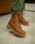 BOTA COTURNO FEMININO EM COURO SEMI BRILHO CARAMELO