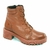 BOTA COTURNO FEMININO EM COURO SEMI BRILHO CARAMELO na internet