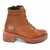 BOTA COTURNO FEMININO EM COURO SEMI BRILHO CARAMELO - Encontro Modas