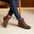 BOTA FEMININA RUGAS EM COURO MOGNO