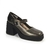 SAPATO FEMININO COM FIVELA EM COURO METALIZADO ONIX - comprar online