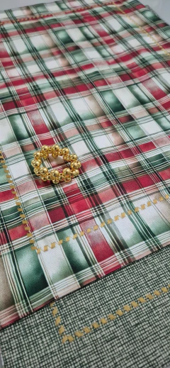 Kit de Jogo Americano Dupla Face + Porta Guardanapos - Xadrez Vintage - (cópia)