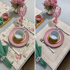 Lugar Americano DUPLA FACE - Floral Rosa (Unidade) - comprar online