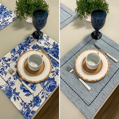 Imagem do Jogo Americano DUPLA FACE - Floral Azul (Unidade)