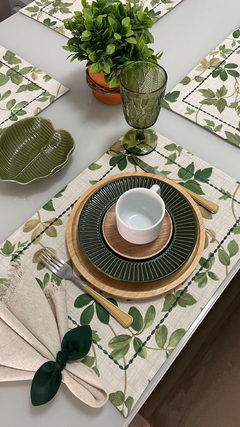 Lugar Americano DUPLA FACE - Folhas (Unidade) - Lia House Store