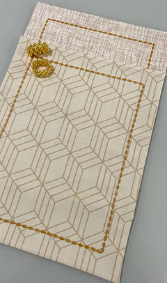 Lugar Americano DUPLA FACE - Geométrico Dourado (Unidade) - comprar online