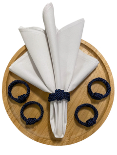 Porta Guardanapo de Cordão de São Francisco - Azul Marinho (Unidade) - comprar online