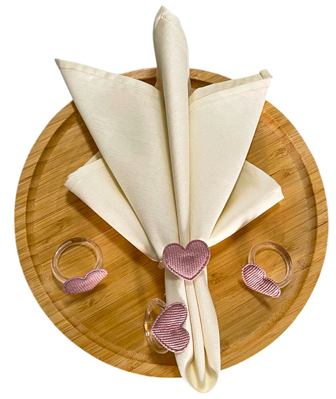 Porta Guardanapo de Coração Almofadinha - Rosa Puce (Unidade) - comprar online