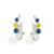 Brinco De Prata Pura 990 Ear Cuff Com 5 Bolas Cores Da Bandeira