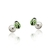 Brinco De Prata Pura 990 Infantil Joaninha Mini 5Mm Resina Verde Tropical Tarraxa Baby
