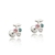 Brinco De Prata Pura 990 Infantil Uva Com Pedra Colorida Tarraxa Baby