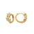 Brinco Argola 12Mm Com Flor 8 Zircônia Faz Lado Folheado Em Ouro 18k