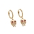 Brinco Argola 13Mm Coruja Com 6 Zircônias Folheado Em Ouro 18k
