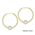 Brinco Argola 25Mm 2-955 C/ 1 Pérola 6Mm Folheado Em Ouro 18k