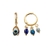 Brinco Argolinha 12Mm Com 3 Olhos Grego 4Mm Folheado Em Ouro 18k