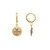 Brinco Argolinha 12Mm Com Flor De Lis Folheado Em Ouro 18k