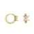 Brinco Argolinha Flor Com Petalas De Zirconia Folheado Em Ouro 18k
