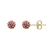 Brinco Bola Com Zircônia Rubi Folheado Em Ouro 18k