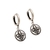 Brinco De Prata Pura 990 Envelhecida Argolinha 12Mm Com Flor De Lis