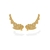 Brinco Ear Cuff Com 5 Corações Diamantados Folheado Em Ouro 18k