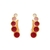 Brinco Ear Cuff Com 5 Redondos Torcidos Com Resina Degrade Rosa Folheado Em Ouro 18k