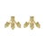 Brinco Ear Jacket Com 3 Corujas Com Resina Folheado Em Ouro 18k