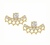 Brinco Fundido Leque Com Pedras Folheado Em Ouro 18k