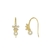 Brinco Gancho Flor Com Zirconias E Perola Folheado Em Ouro 18k