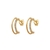 Brinco Meia Argola 2 Fio Com 16 Zircônias Faz Lado Folheado Em Ouro 18k