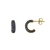 Brinco Meia Argola Com Strass Azul Folheado Em Ouro 18k