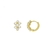Brinco Zircônia Argola Lisa Com 2 Flor Folheado Em Ouro 18k