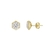 Brinco Zircônia Hexágono Com Três Garras Folheado Em Ouro 18k