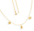 Gargantilha Cartie Com 2 Borboletas Lisas 1 Folha Estampada Alongador 5Cm Folheado Em Ouro 18k