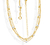 Choker Tripla Com Bolinha E Pérola 3Mm 35Cm Folheado Em Ouro 18k