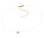 Choker Com Fio De Nylon E 1 Pedra Zircônia 6Mm Folheado Em Ouro 18k
