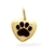 Pingente Coração 17Mm Pata Pet Com Resina Folheado Em Ouro 18k
