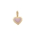 Pingente Coração Borda Diamantada Com Resina Rosa Pastel Folheado Em Ouro 18k