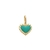 Pingente Coração Borda Diamantada Com Resina Verde Pastel Folheado Em Ouro 18k