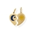 Pingente Coração Cara Metade Sol E Lua Com Resina Folheado Em Ouro 18k - comprar online