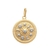 Pingente Medalha 25Mm Com Estrela Lua E Sol Com Pedra Chaton Folheado Em Ouro 18k