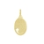 Pingente Oval Com Oração Pai Nosso E Cruz Vazada Folheado Em Ouro 18k