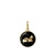 Pingente Redondo Com Potinho Pet Resina Preta Folheado Em Ouro 18k