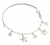 Pulseira De Prata Pura 990 Com Bracelete Meia Cana Com 5 Estrelas Diamantadas