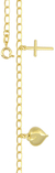 Pulseira C/ 2 Âncora 1 Cruz 2 Coração Duplo Folheado Em Ouro 18k