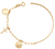 Pulseira Com Bracelete Com São Bento E Cruz Palito Folheado Em Ouro 18k