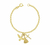 Pulseira Cacho Com Cruz Nossa Senhora Aparecida E Espírito Santo Folheado Em Ouro 18k